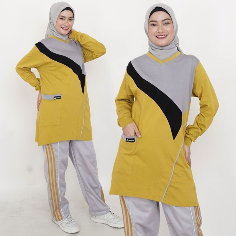 Baju Olahraga Tunik / Stelan Olahraga Tunik / Baju Olahraga Muslim / Pakaian Olahraga Muslim / Stela