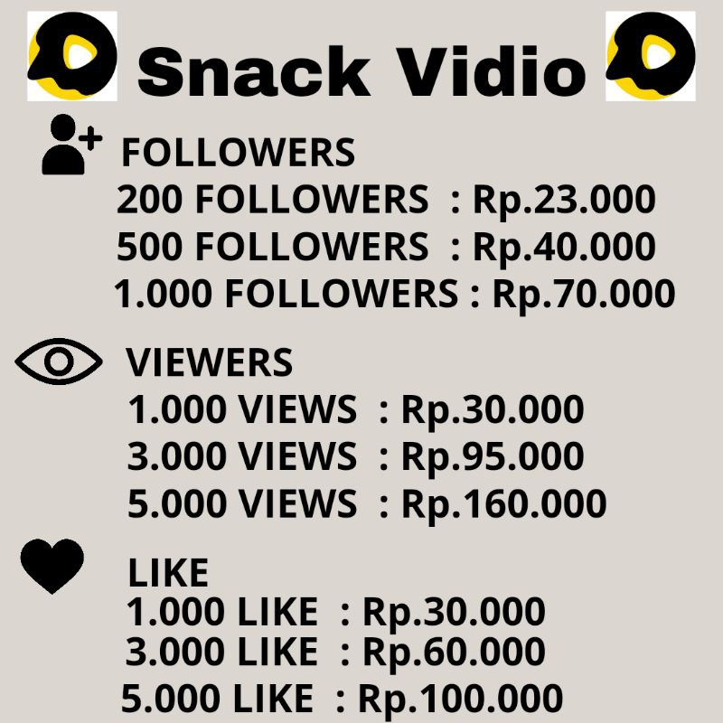SNACKVIDEO FOLLOWER VIEW LIKE AMANAHPROSES CEPAT