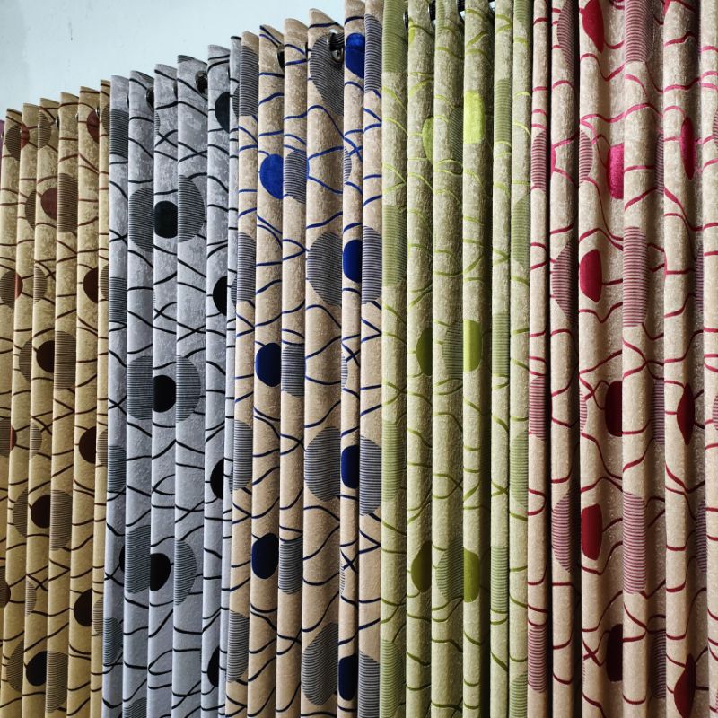 Gorden Blackout import Acacia Gorden jendela Gorden pintu minimalis( free kawat s + Roda putih )