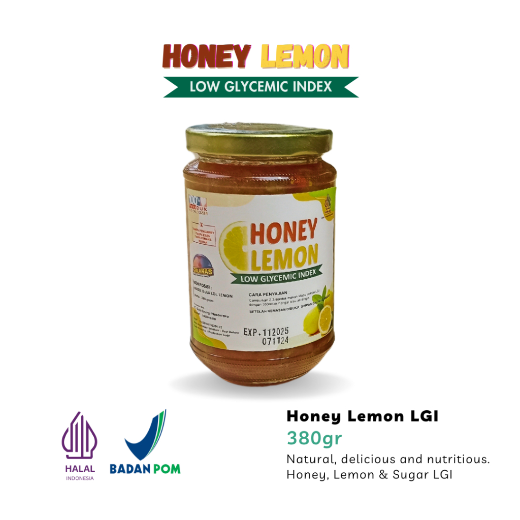 

Honey Lemon Low Glycemic Index kemasan berat bersih 380gr