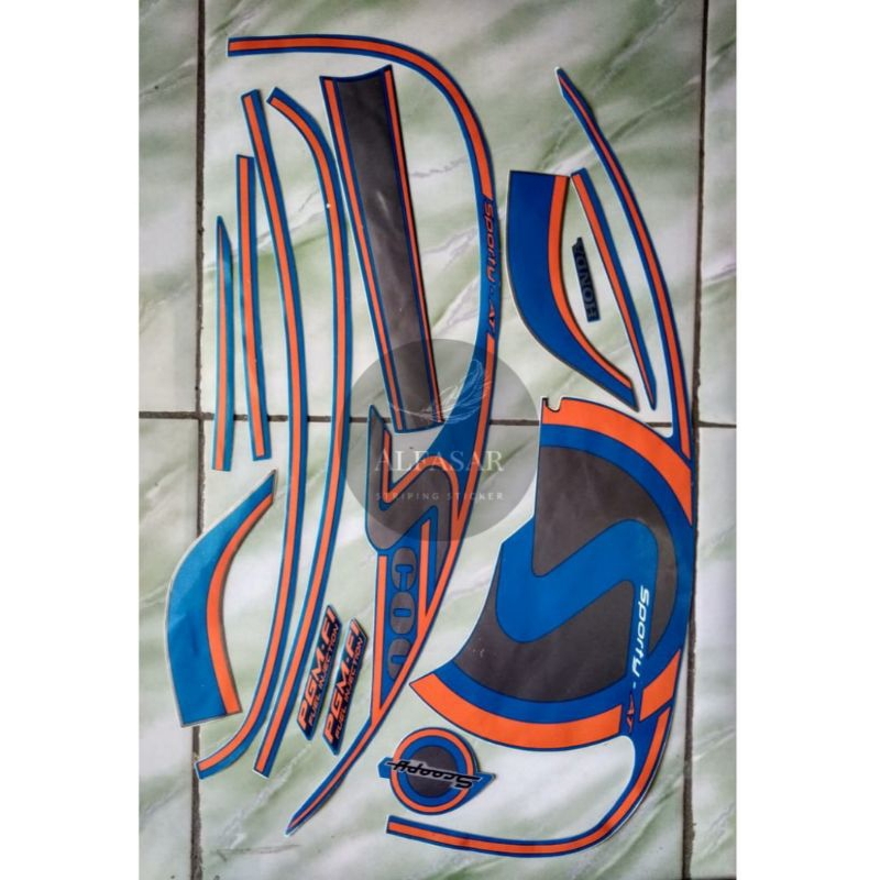 STICKER Striping HONDA SCOOPY SPORTY 2013 Biru