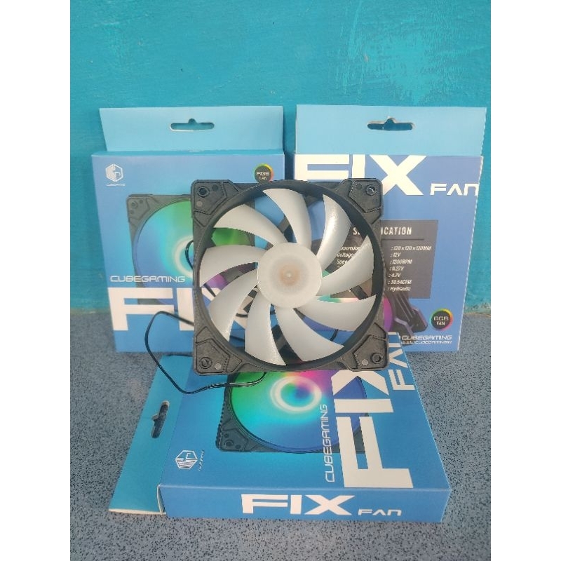 Fan RGB 12cm Cube Gaming 3 pcs
