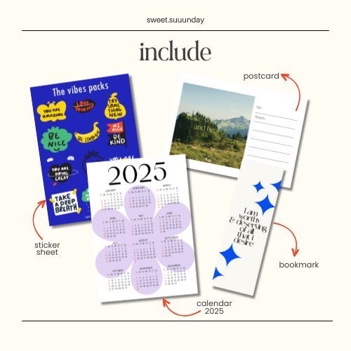 

Work, Life Balance PLANNER BY SWEET SUUUNDAY PLANNER 2025 ONE YEAR, buku agenda, jurnal kit