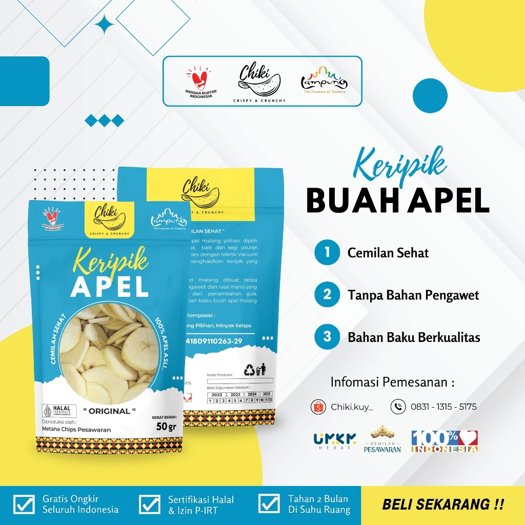 

KERIPIK APEL MALANG | CHIKI KUY - - CEMILAN SEHAT MANIS