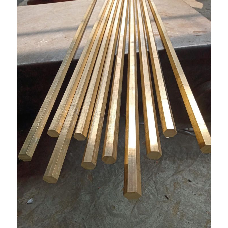 Hexagon kuningan asli Uk. 25mm x 100mm