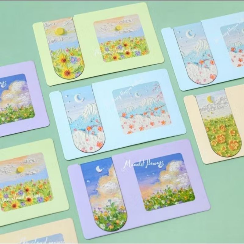 

PEMBATAS BUKU BOOKMARK MAGNET AESTHETIC GARDEN LUKISAN 3D