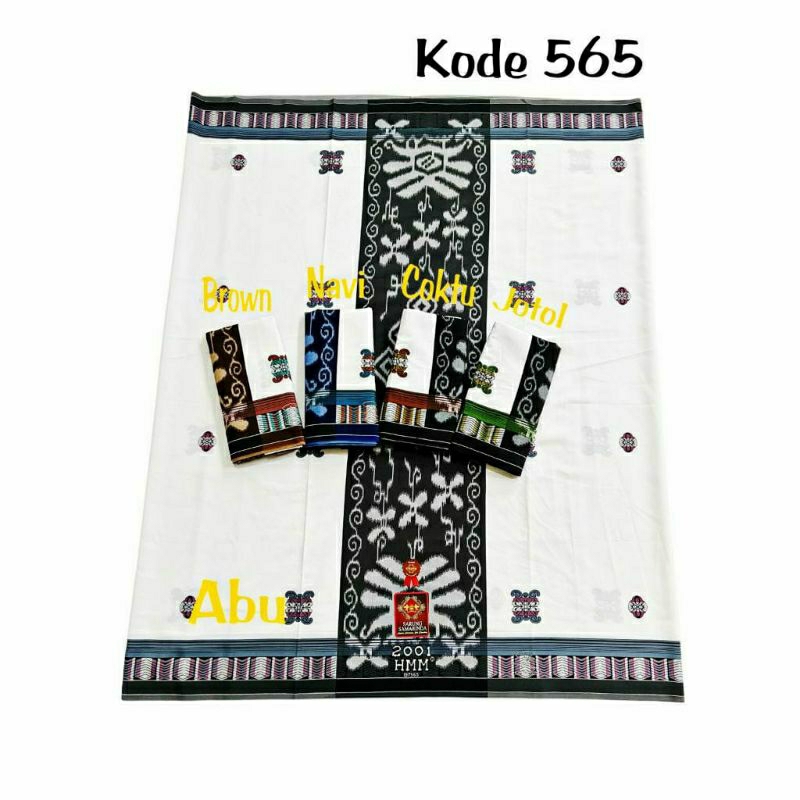 SARUNG PUTIH POLOS HMM /SARUNG SAMARINDA PUTIH / SARUNG DEWASA MOTIV  PUTIH  HMM TERBARU CORAK MEWAH