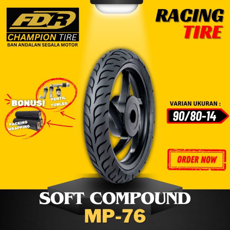 sepasang ban soft compound FDR MP 76 ring 14 90/80