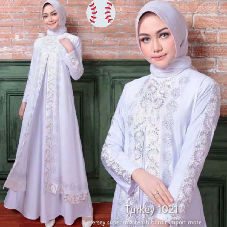 LANGSUNG KIRIM Realpict abaya turkey putih N121abaya umroh