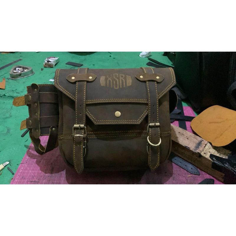 tas samping kulit xsr 155 , tas motor kulit yamaha xsr