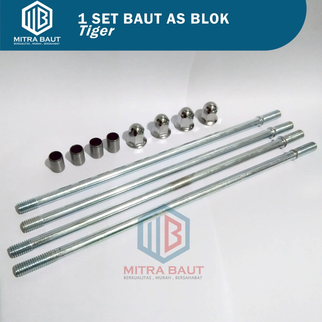 1 Set Baut Tusuk Tiger /Baut Ancer Tiger /Baut As Blok Tiger / Baut Tusuk Sate Tiger