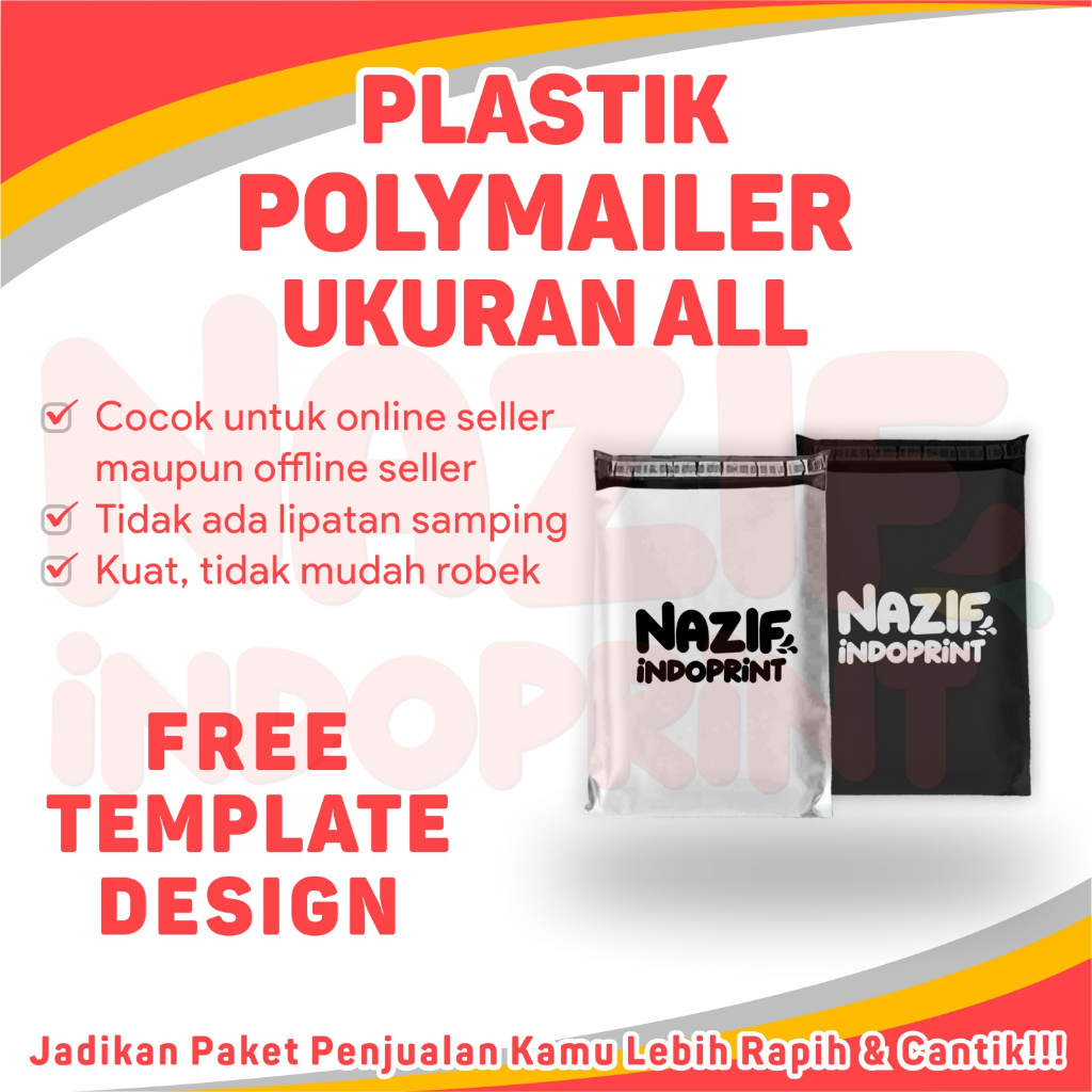 Plastik Polymailer Sablon [BERBAGAI UKURAN] / Plastik Polymailer Sablon Untuk Packing Free Design