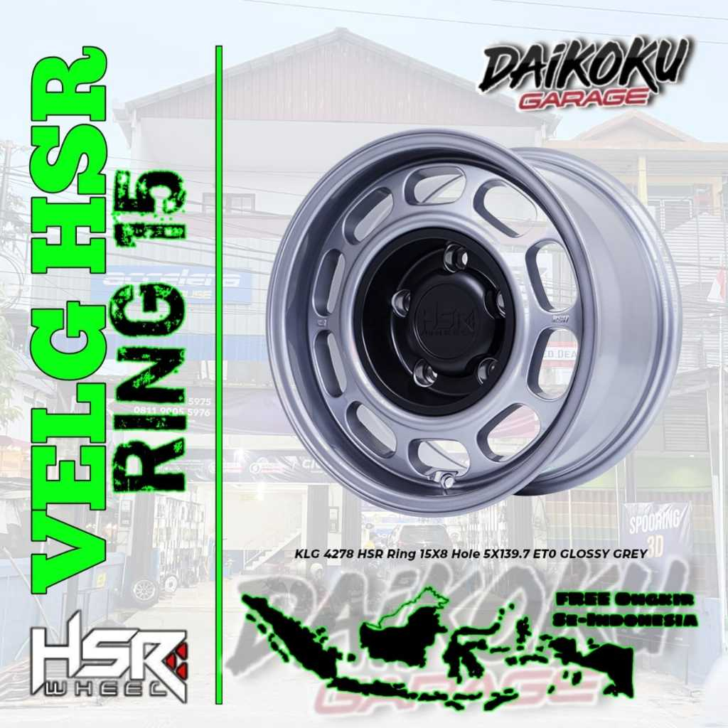 Velg Mobil Racing Offroad Hsr KLG Ring 15 (Taft, Katana, Jimny, Katana) Toko Velg Mobil Banjarmasin