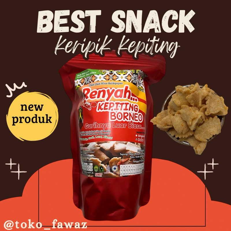 

Keripik Renyah Kepiting Borneo || Rasa Pedas