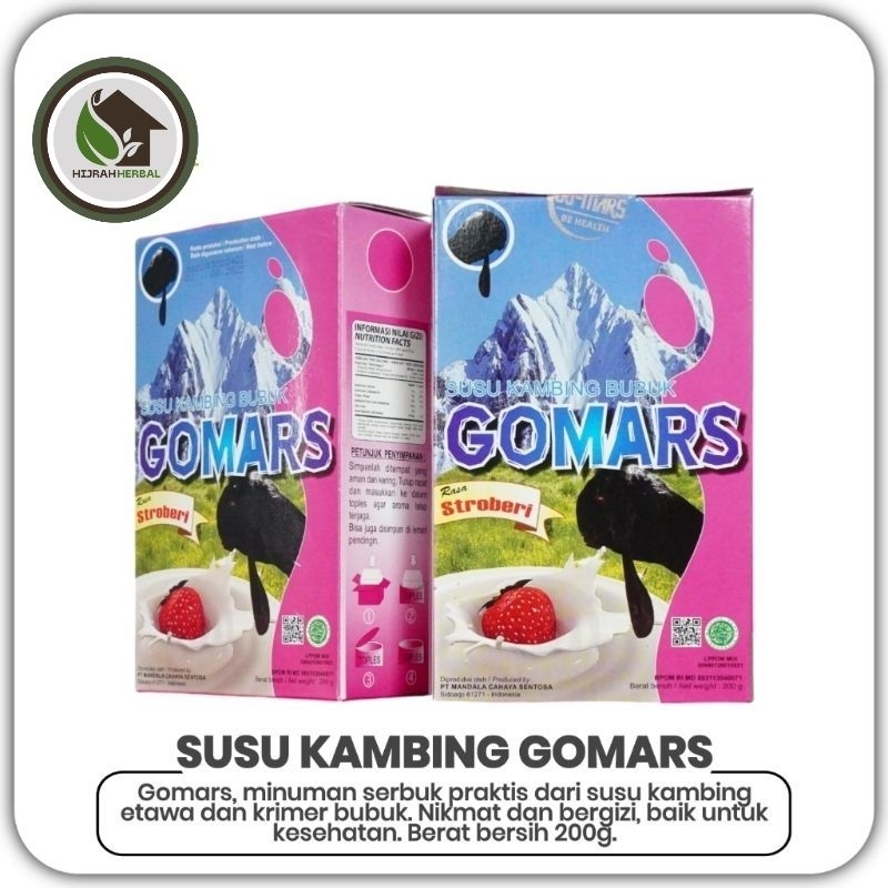 

paket 2 box Susu Kambing Etawa Gomars rasa stroberi menguatkan tulang dan paru-paru