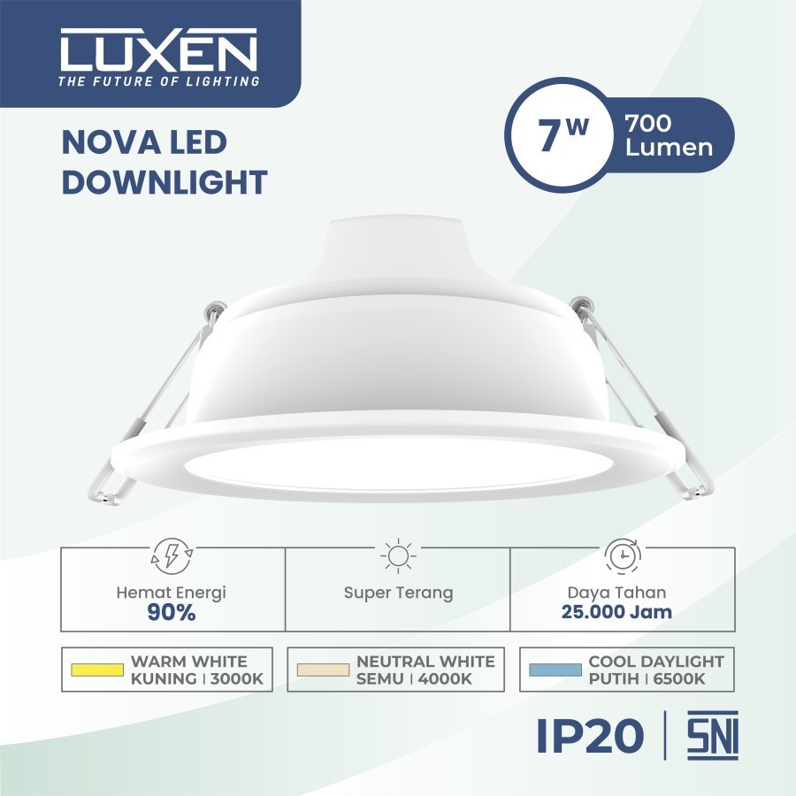 DL7NOVA Lampu Panel Downlight LED 7W Watt IB/InBow Bulet Nova Luxen