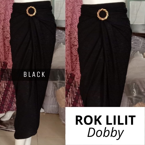 Rok Lilit Dobby / Rok Lilit Polos Hitam Bawahan Kebaya