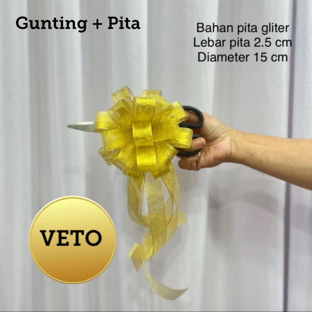 

Gunting Hias "VETO" Untuk Pita Peresmian bahan Pita Glitter