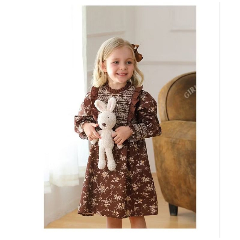 Dress, gaun, pesta vintage ala eropa anak perempuan import 2-8th