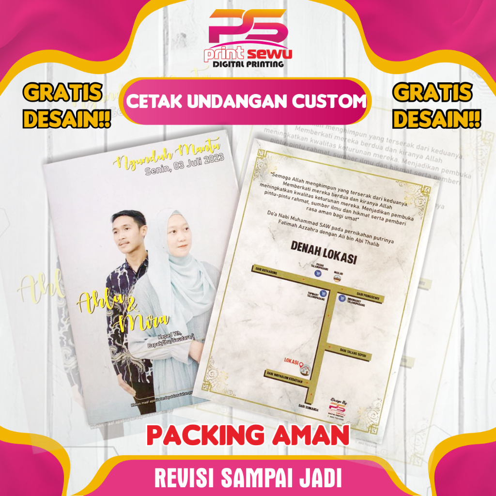 

CETAK UNDANGAN CUSTOM | GRATIS DESAIN | REVISI SAMPAI JADI | FULL WARNA