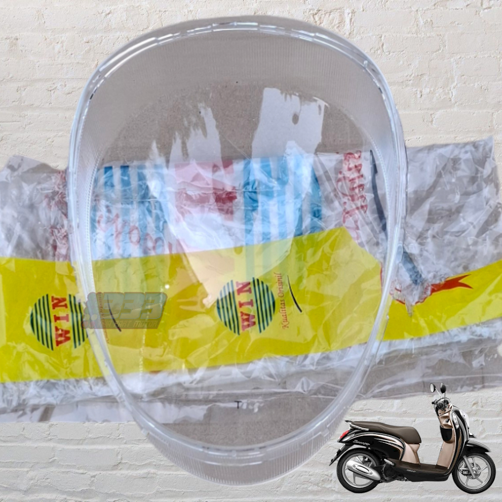 MIKA LAMPU DEPAN SCOOPY FI  / KACA LAMPU DEPAN SCOOPY FI 2013 - 2016 MERK WIN