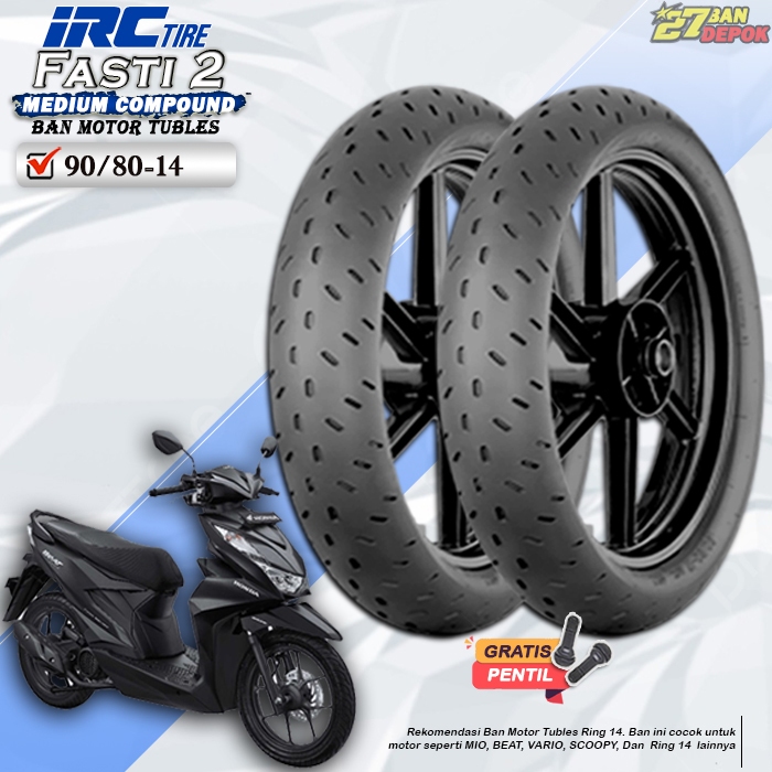 Ban Motor IRC FASTI 2 Ring 14 Tubles Ban Motor Tubeless Mio Beat Vario Scoopy Ring 14 Tubles