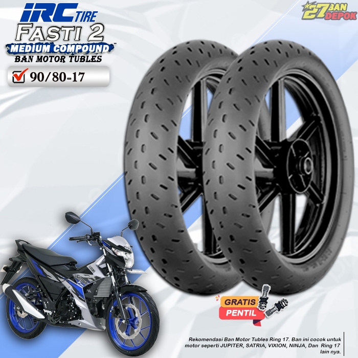 Ban Motor IRC FASTI 2 Ring 17 Tubles Ban Motor Tubeless Satria Supra Jupiter Vixion Ninja Ring 17