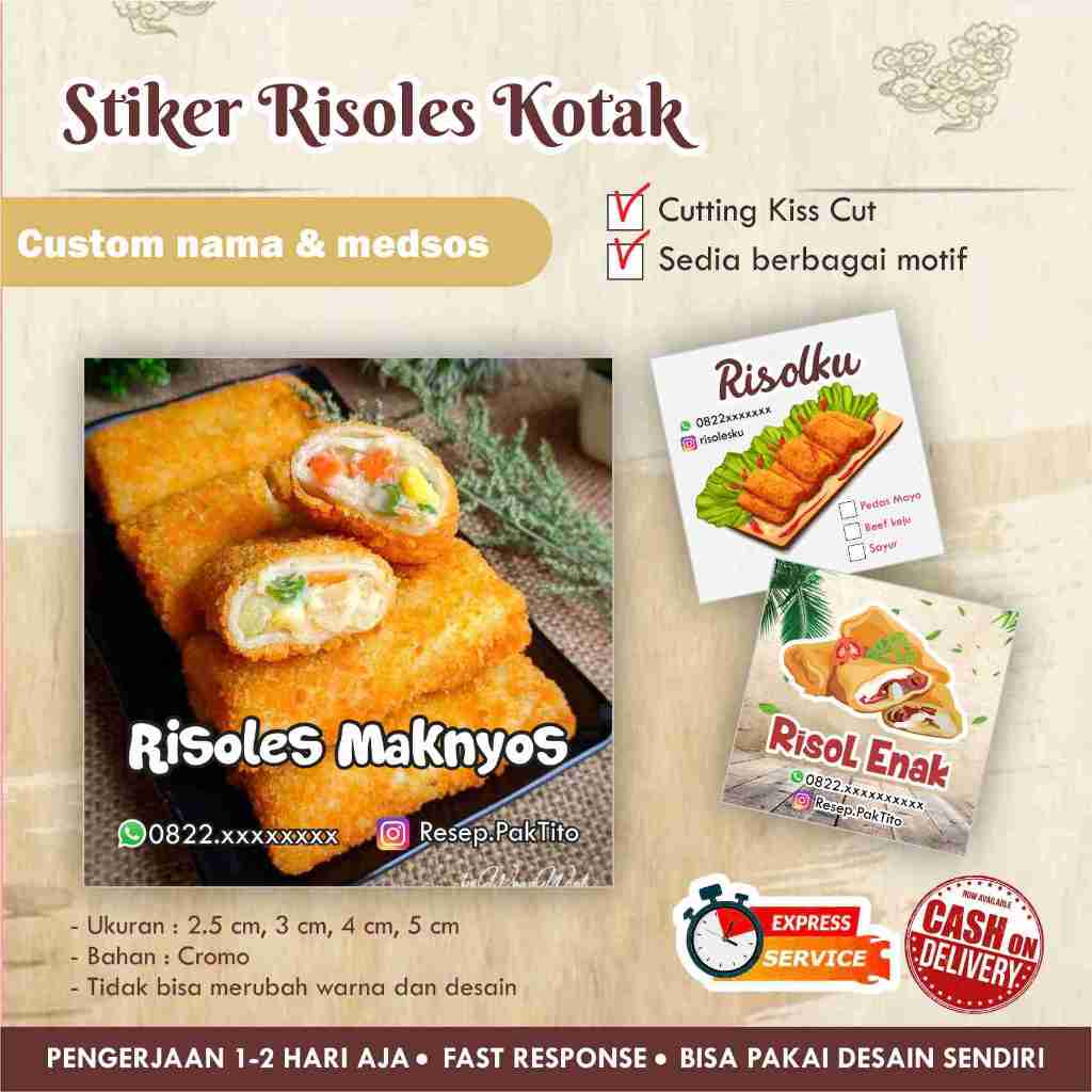 [154 pcs] Stiker Risoles Cromo / Label kotak / Stiker kemasan makanan / Label Makanan
