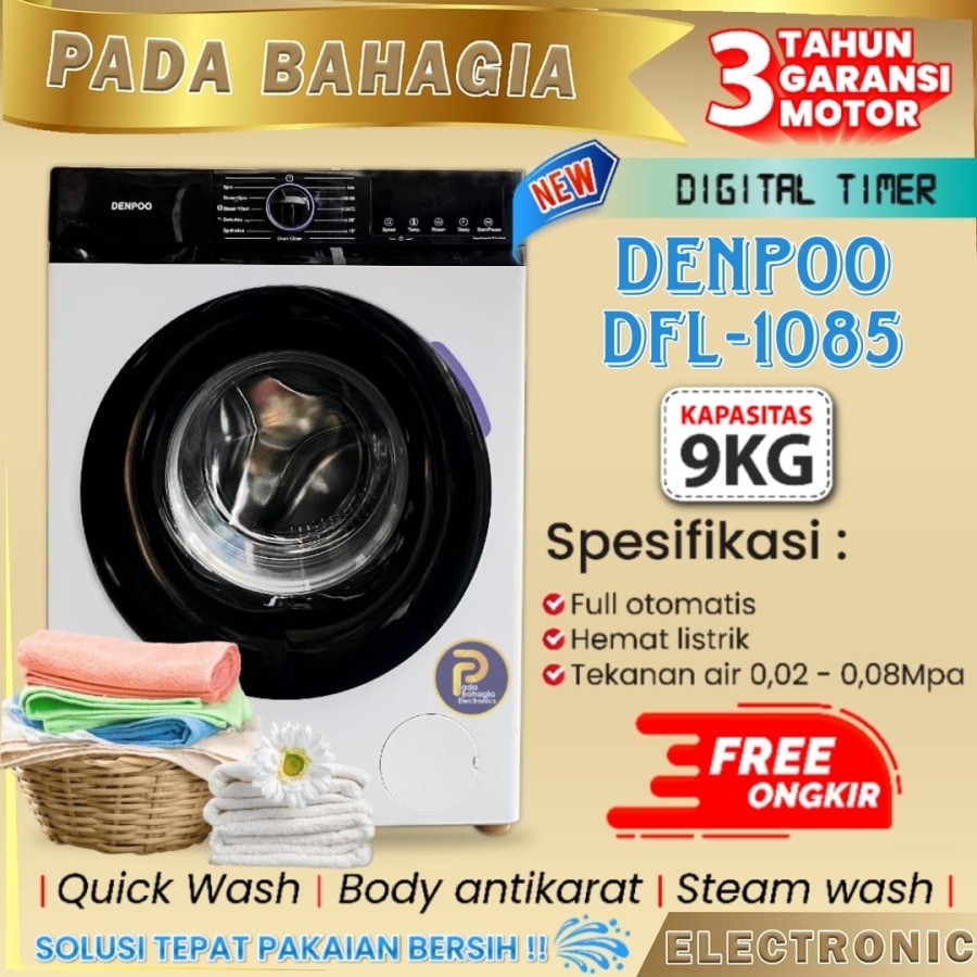 Mesin Cuci Front Loading 9 Kg Denpoo DFL 1085 & DFL 810 - 8 Kg