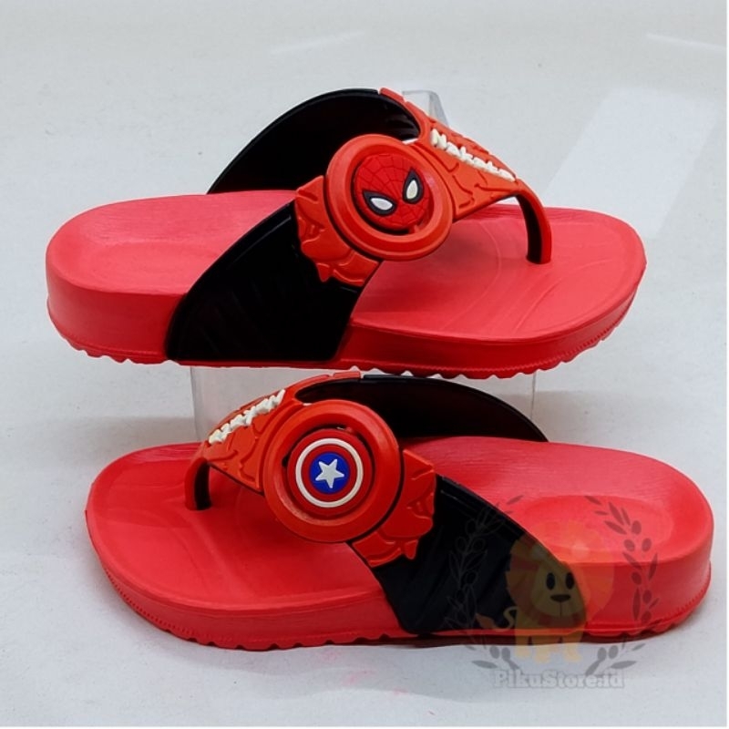 [PIKU] Nakata Sandal Jepit Anak Laki-laki Karakter Spiderman Captain America Sendal Anak