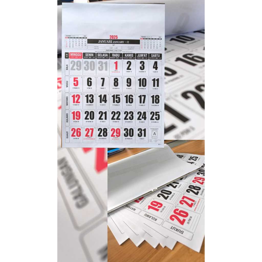 

KALENDER 2025 - KALENDER DINDING JUMBO - KALENDER POLOS 12 LEMBAR