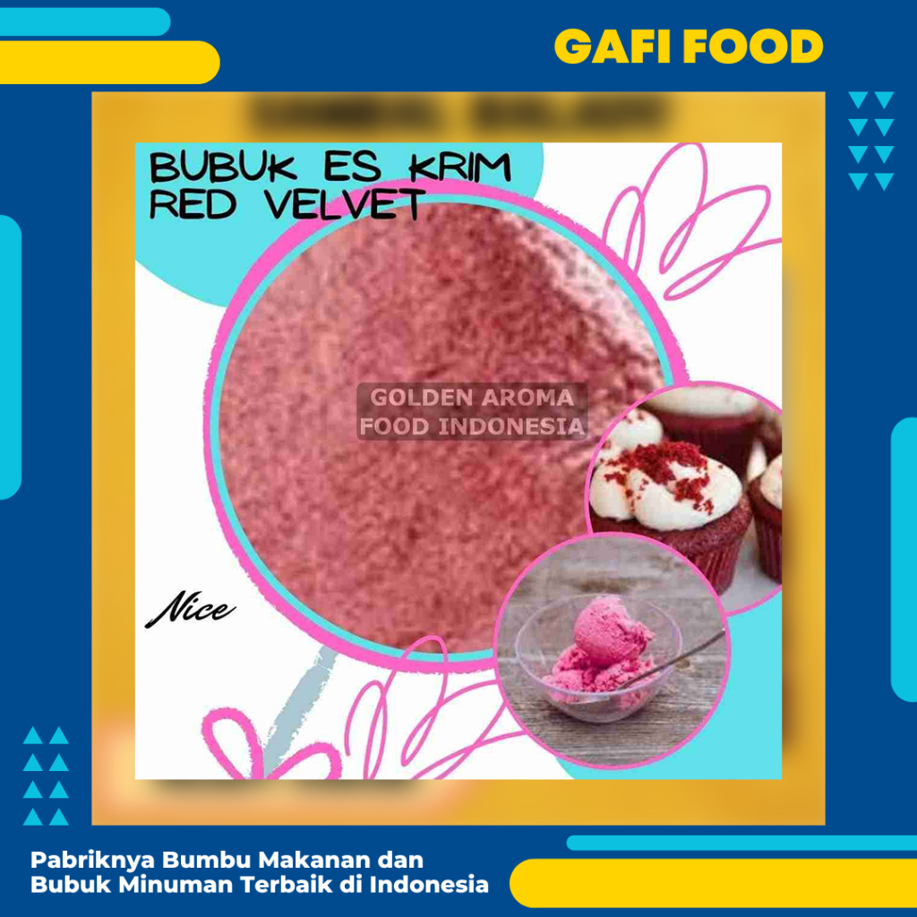 

Bubuk ES CREAM Aneka Rasa Red Velvet Premix 1KG Ice Cream KWALITAS PREMIUM / SERBUK ES KRIM Powder