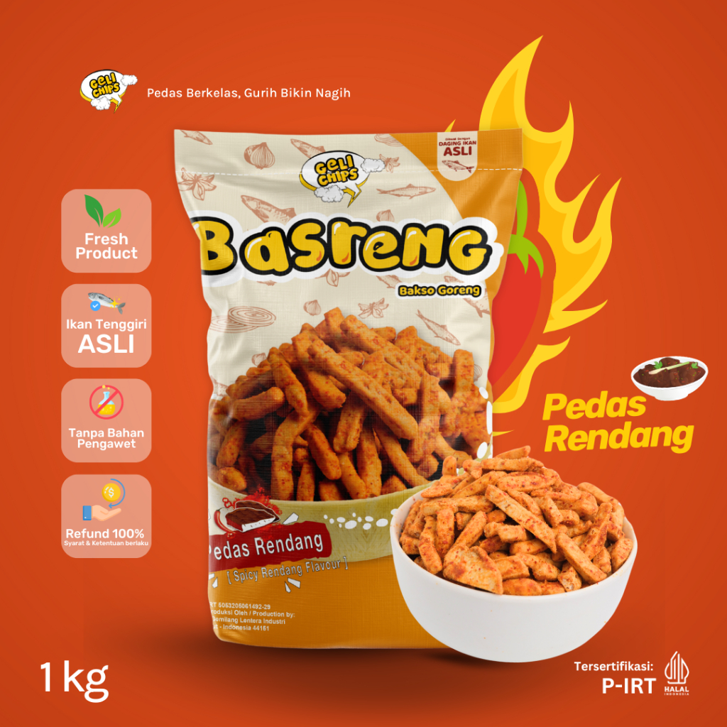 

GELICHIPS - 1 Kg Bakso Goreng (BASRENG) Rendang Pedas Gurih Renyah