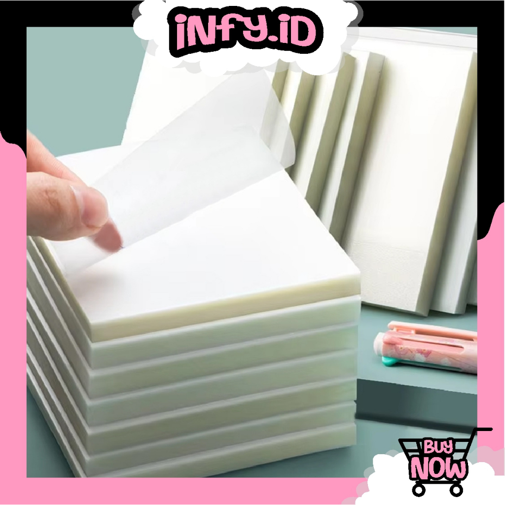 

INFY - Set Kertas Notes Transparan 50 Lembar Label Stickers PET Tahan air dan halus Kertas Memo Kertas Tempel Anti Air Untuk Sekolah S145
