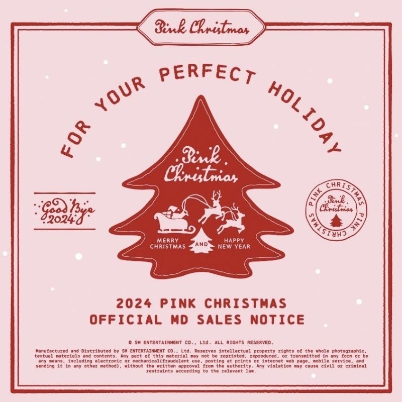 PO SM ARTIST 2024 PINK CHRISTMAS OFFICIAL MD RANDOM PACK CUP SAUCER SET ALL ARTIST NCT AESPA 127 DRE