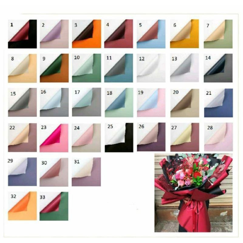 

(WAJIB BELI KARDUS)Kertas Cellophane BICOLOR TIMBAL BALIK dua warna/kertas buket duo color/flower wrapping