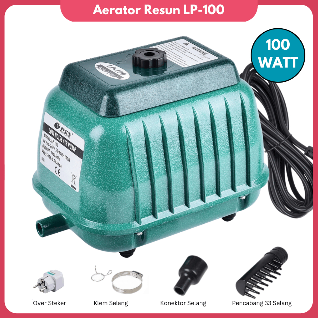 Aerator Resun LP 100 Pompa Udara Aerator Air Pump Blower 100w LP-100 / LP 100 Mesin Gelembung Pompa 