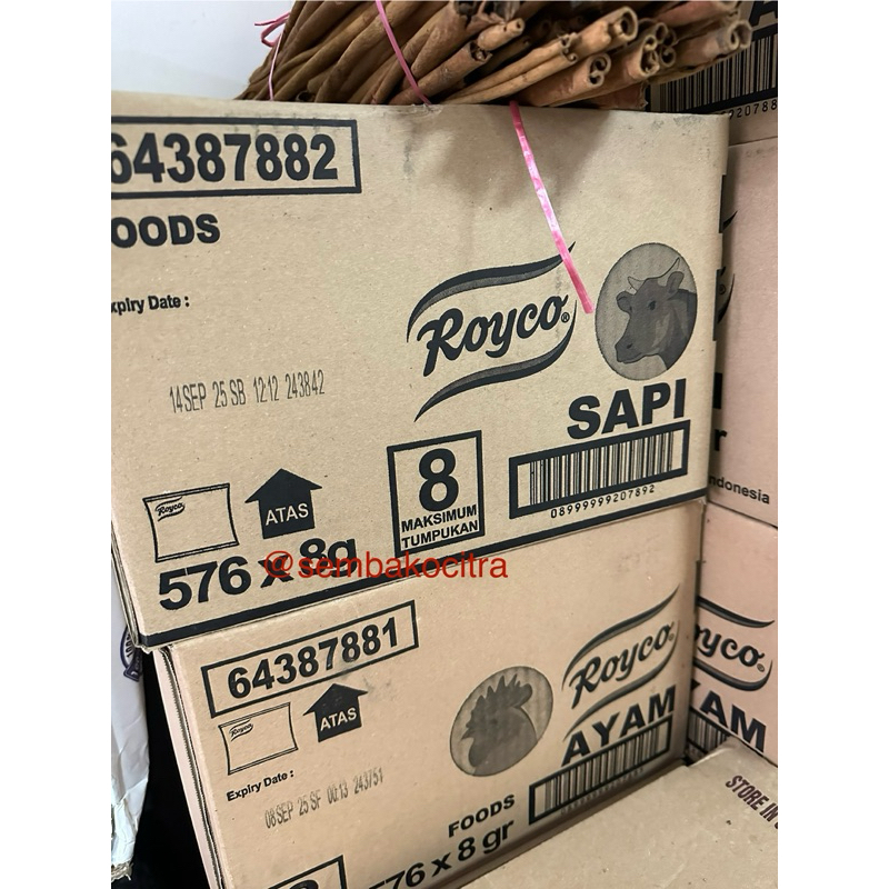 

Bumbu Kaldu Royco Ayam / Sapi Renceng Sachet Sacet Saset 1 Dus Karton 576 x 8 gr