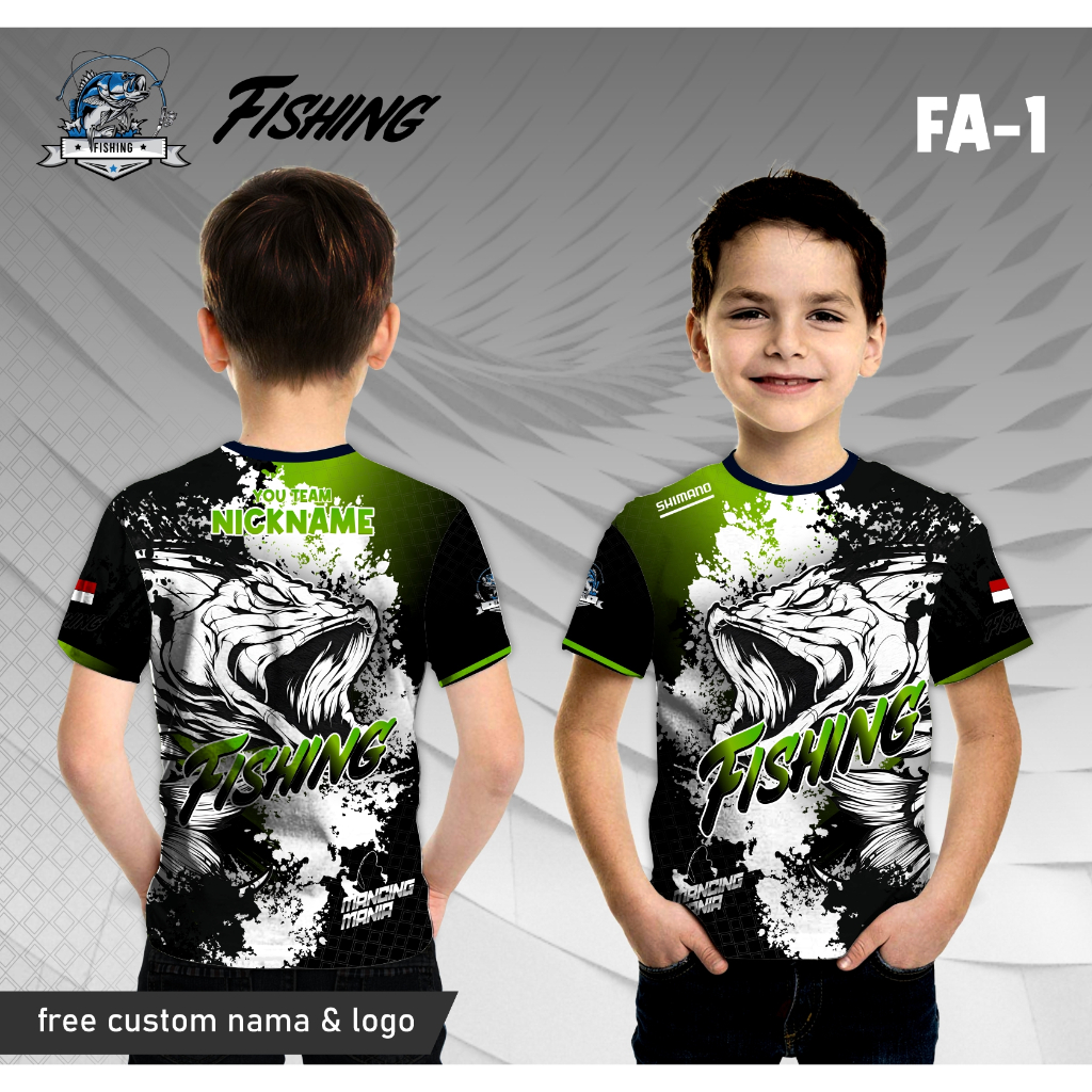 Baju anak mancing mania kaos jersey fishing