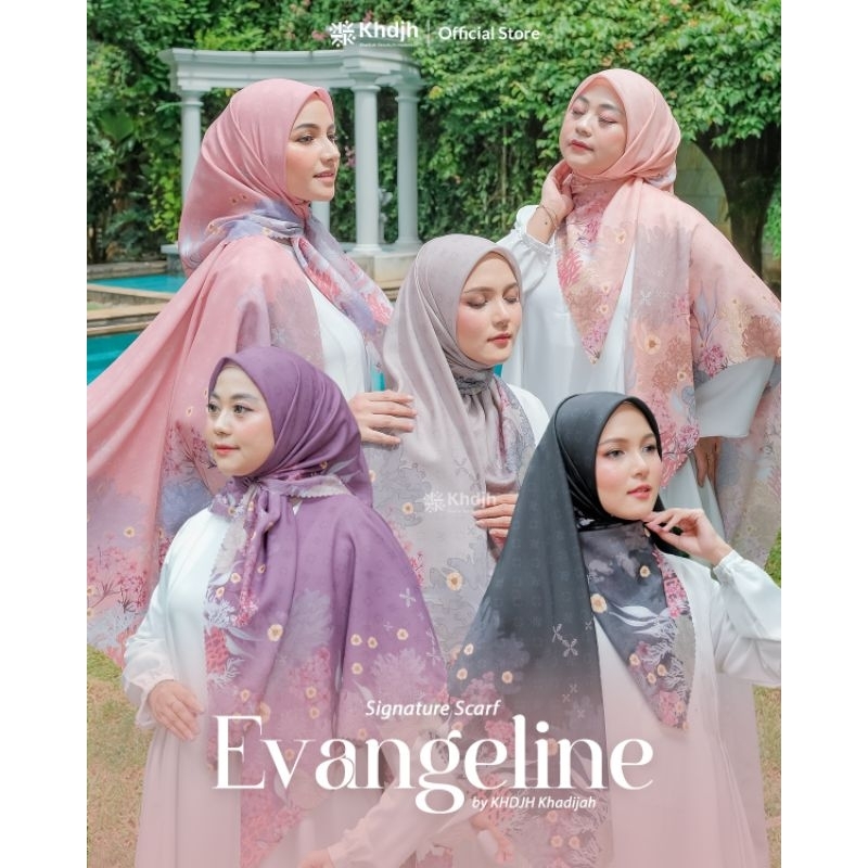 KhadijahLabel-Hijab Segiempat Printing HijabVoal Scarf Hijab Terbaru Motif Evangeline 115x115 Royal 