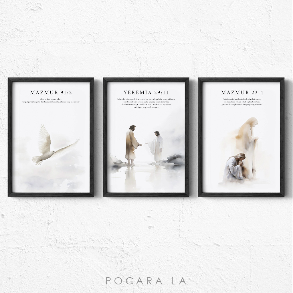 Hiasan Dinding Bingkai Poster Lukisan Tuhan Yesus Ayat Alkitab Dekorasi Motivasi Kristen 156