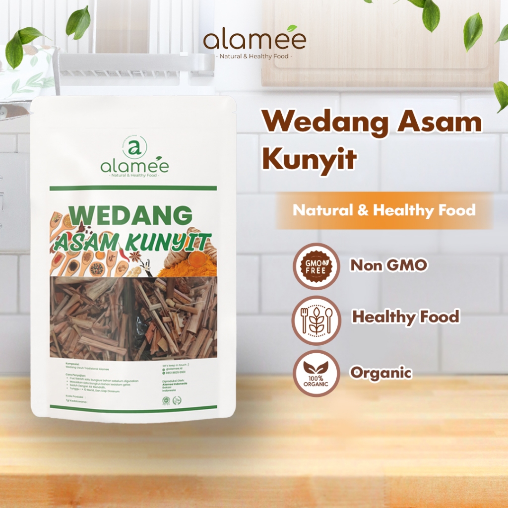 

ALAMEE Wedang Asam Kunyit Kunir Asem Asli Rempah Minuman Herbal Alami Langsung Seduh Lengkap Komplit