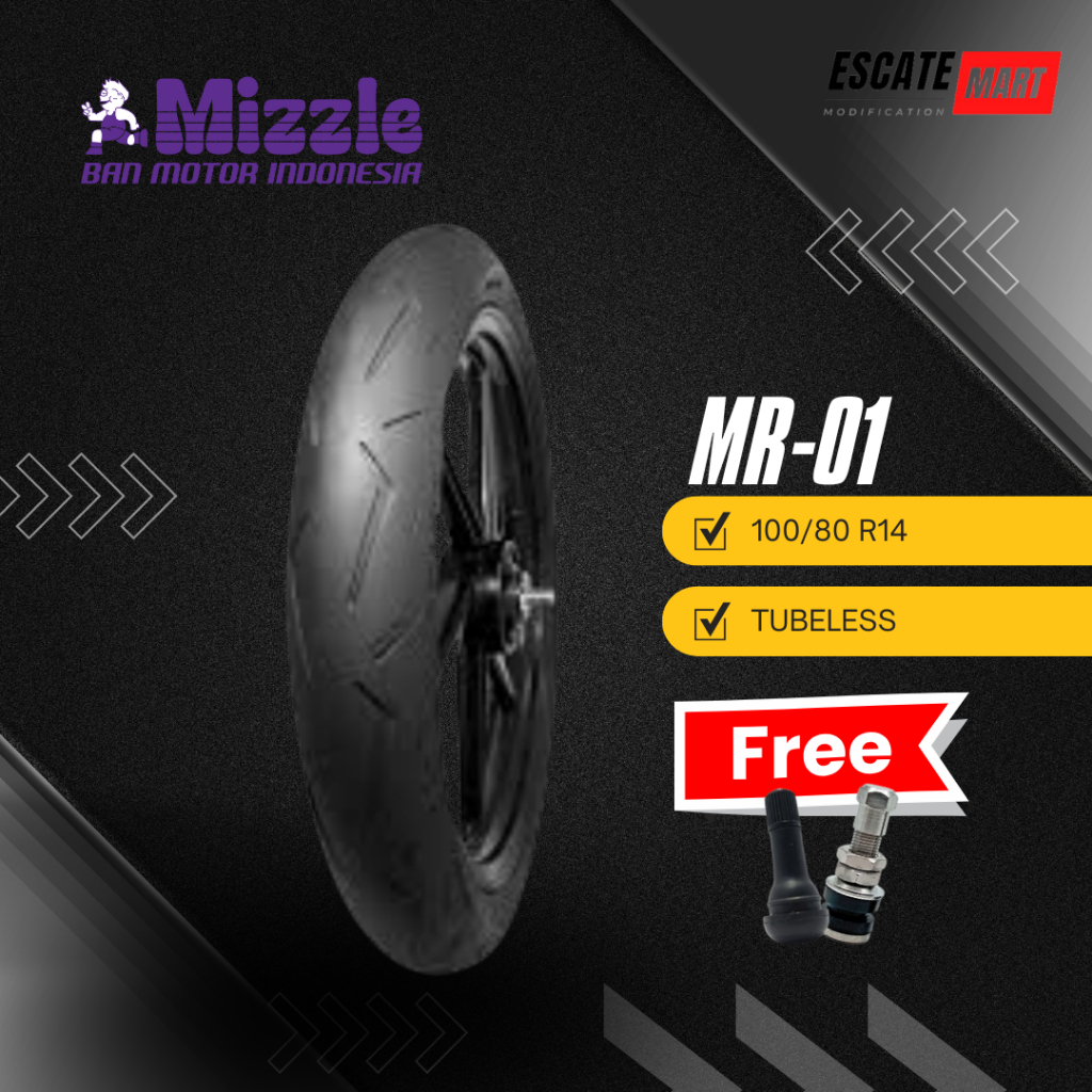 MIZZLE MR-01 100/80-14 Tubeless - Ban Motor Mizzle MR 01 100/80 Ring 14 Tubeless