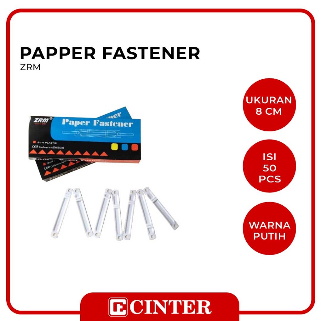 

ZRM - PLASTIK PENGIKAT KERTAS / PAPER FASTENER / ACCO PLASTIK PUTIH