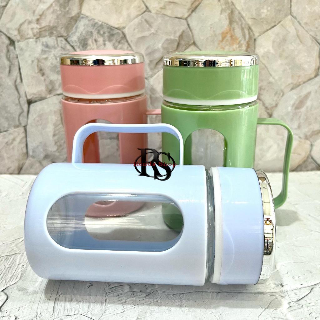 Souvenir Gelas Kaca Cangkir Mug + Tutup Kaca Gelas SHELL 500ml