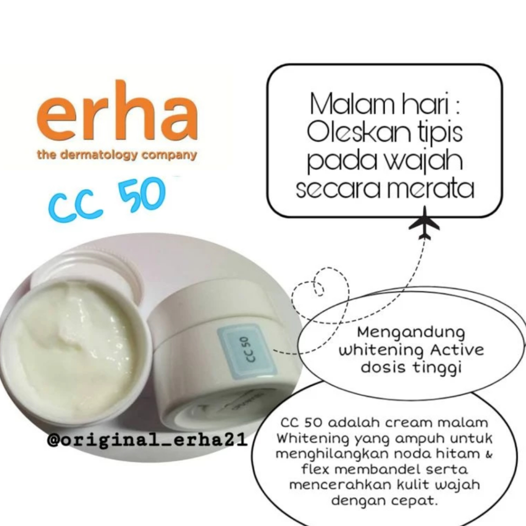 cream malam erha CC 5 , CC 10 , CC 25 , CC 50 (correcttive cream)