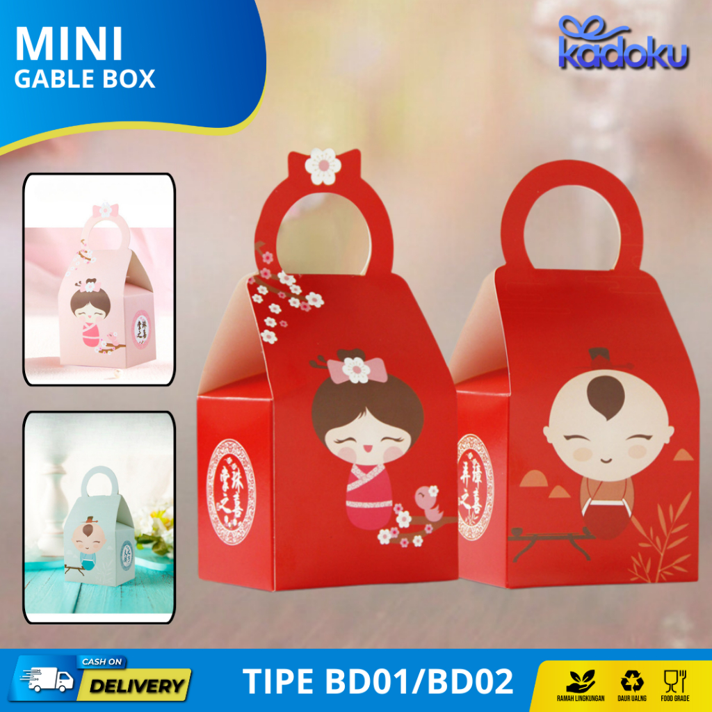 

Mini Gable Box Souvenir Ulang Tahun / Hampers Ulang Tahun Anak / Box Coklat / Box Permen I BD01-BD02