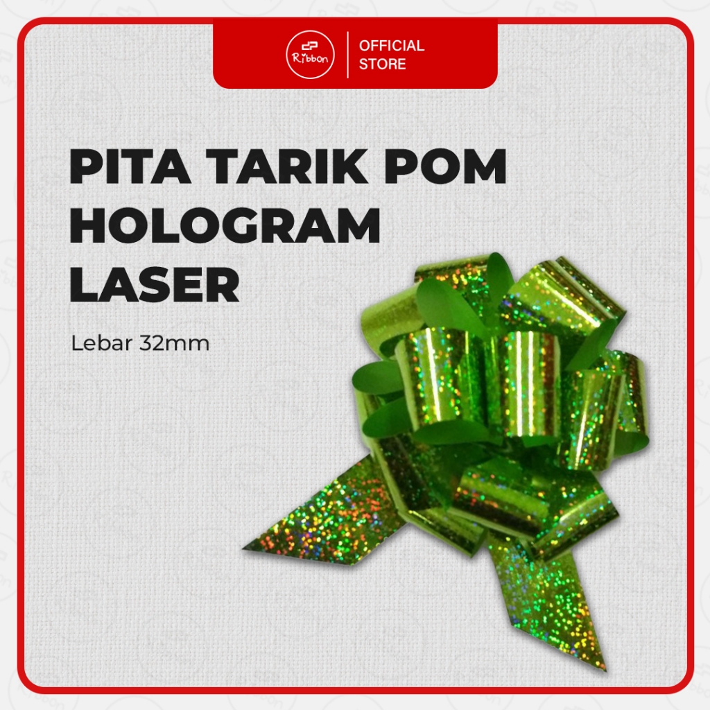 

RIBBON - Pita Tarik Pom Hologram Laser 32mm