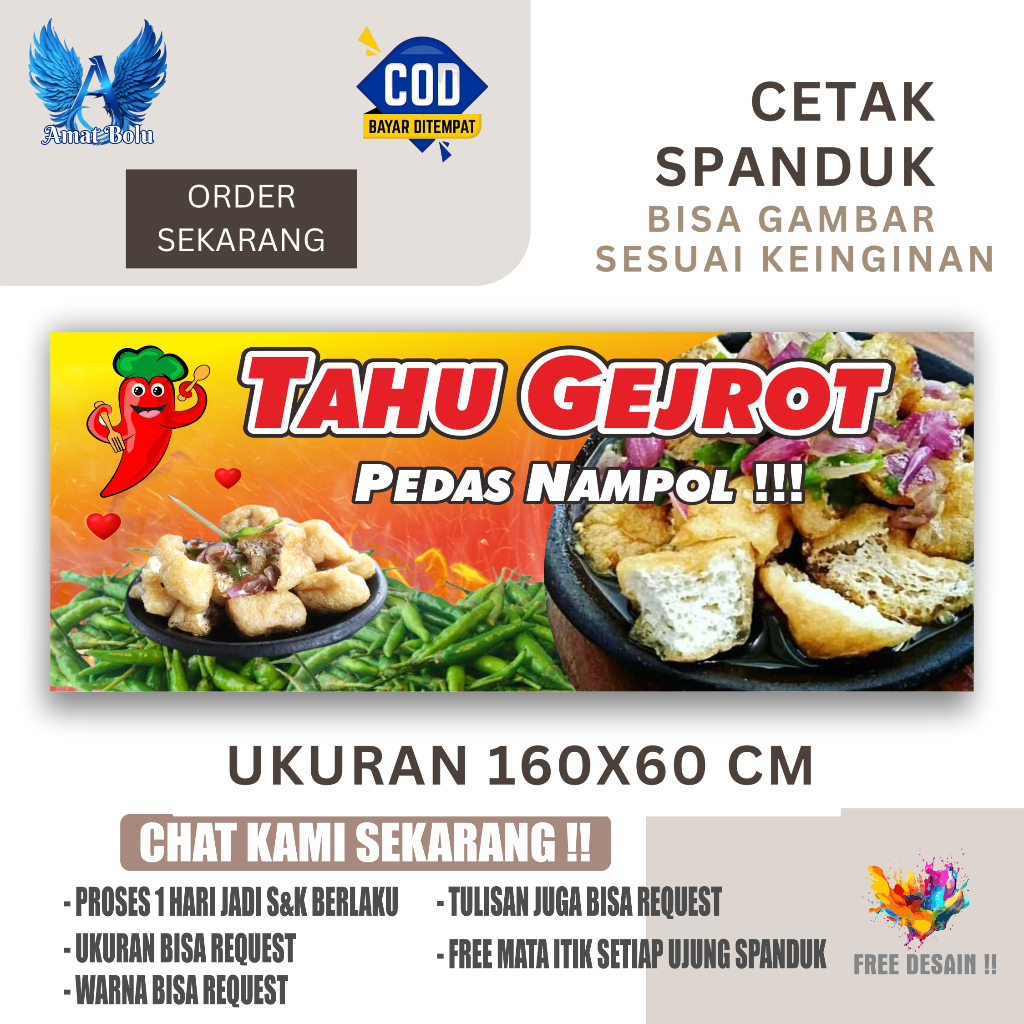 Cetak Spanduk Banner TAHU GEJROT Costom Desain