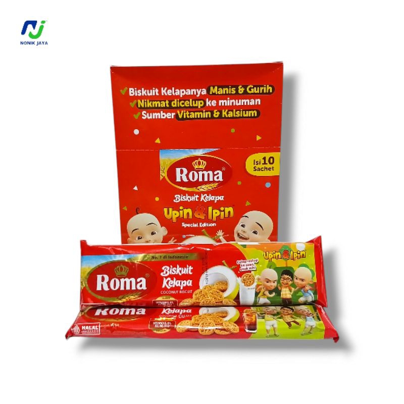 

Roma Biskuit Kelapa Upin&Ipin Special Edition Box Isi 10 Pcs@36g